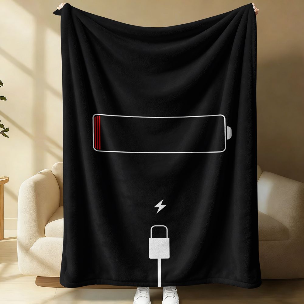 Office Tech Gifts - Cobertor de Flanela Minimalista com Estampa