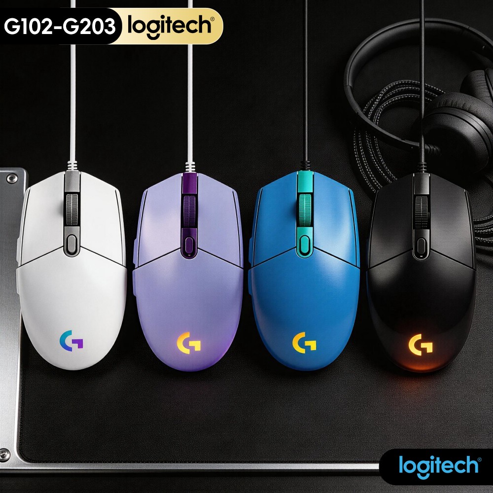 Logitech Mouse G203 - Mouse Logitech G203 G102, Lightsync RGB