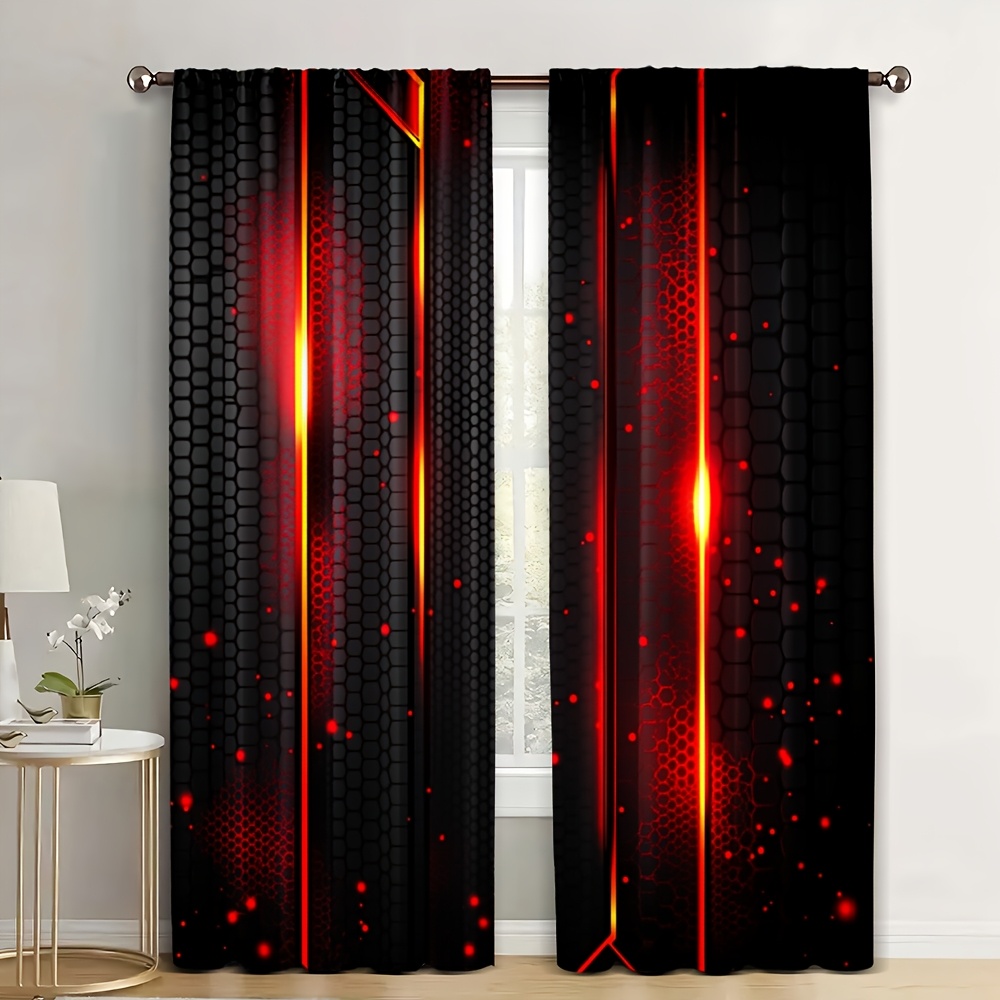Office Tech Decor - 2 Peças Cortinas de Lava com