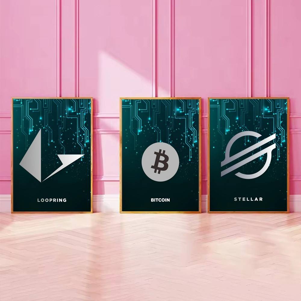 Pôster de Símbolo Cripto Tech  - Office Tech Decor avaliação e preço