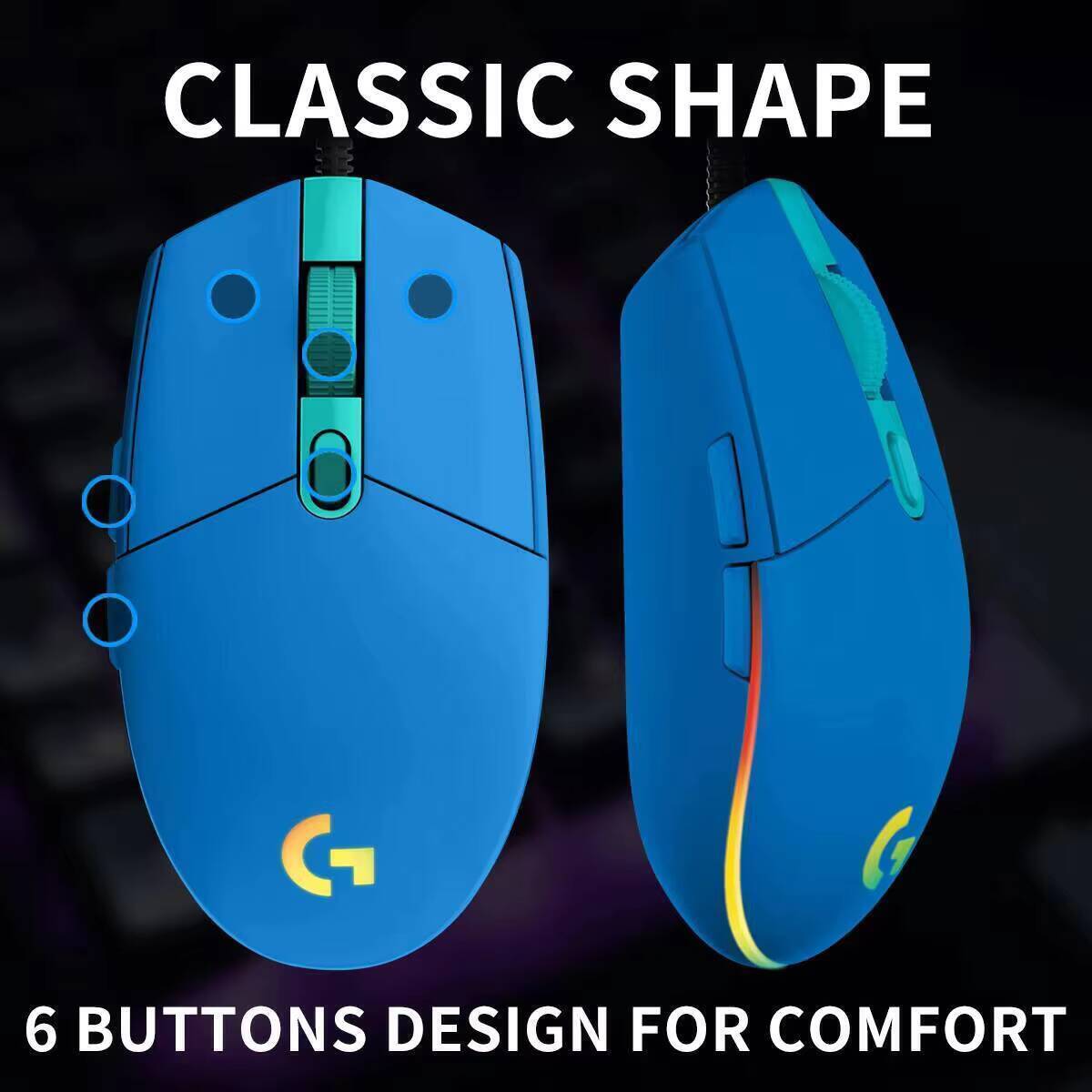 Mouse Gamer Logitech G203 com  - Logitech Mouse G203 avaliação e preço