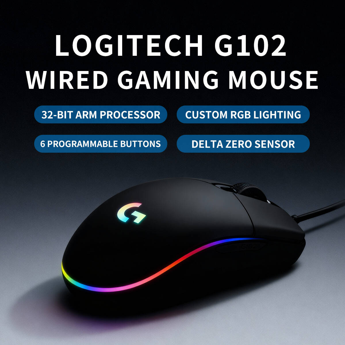 Mouse Gamer Logitech G203 RGB, - Logitech Mouse G203 avaliação e preço