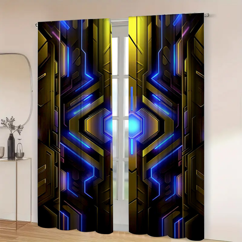 Cortinas geométricas tecnológi - Office Tech Decor avaliação e preço